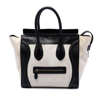 Celine Pre-owned Celine Mini Bicolor Canvas and Leather Luggage Tote Ladies P0LK8G4RI42Q2YSE