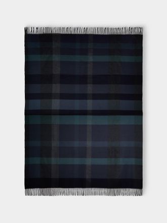 Johnstons of Elgin Umbra Plaid Cashmere Throw (75in/1.9m)