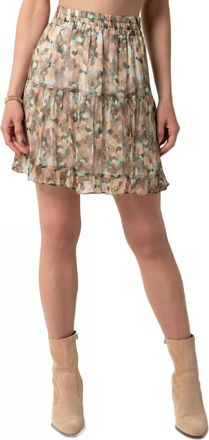 Tart Collections Lottie Georgette Skirt In Abstract Foliage