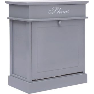 vidaXL Shoe Cabinet Grey 50x28x58 cm Paulownia Wood Vidaxl