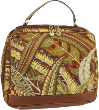 Ferragamo Pre-owned Canvas Hand Bag - Dames - Vintage Handtas - Bruin - ONE Size - Leer - Vintage