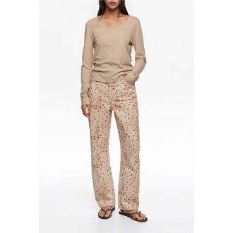 Bimba & Lola BARREL - Dots Denim Trousers in Watercolor Dots at Nordstrom, Size 36 Eu