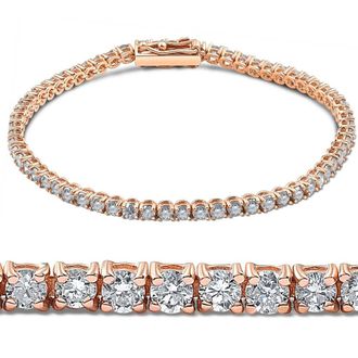 Pompeii3 4ct Diamond Tennis Bracelet 14K Rose Gold 7