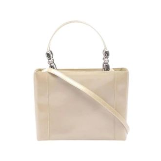 Dior Pre-owned Handbags, female, Beige, Size: ONE SIZE Pre-owned Maris Pearl Patent Leather Handbag