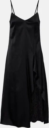 Acne Studios Lace-trimmed satin slip dress