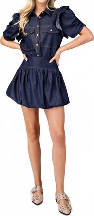 Glam Wild West Balloon Skort In Navy