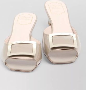 Roger Vivier patent calf leather mules trompette heel