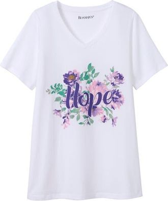 Roaman's Graphic Tee in White Hope at Nordstrom, Size 16