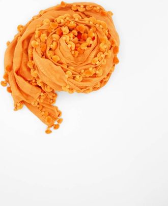 Matta Womens Dupatta Plain Shawl In Marigold