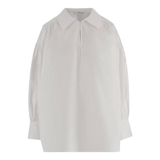 By Malene Birger Overhemden, Dames, Wit, XS, Katoen, Oversized Katoenen Shirt