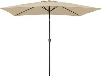Happy Garden Paraguas recto rectangular 2x3m en aluminio y tela beige