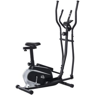 HOMCOM Homcom - Bicicleta El&iacute;ptica Con Resistencia Ajustable De 8 Niveles Sill&iacute;n Regulable Pantalla Lcd Puls&oacute;metro Y Volante De Inercia 3 Kg 103x62x151 Cm Ne