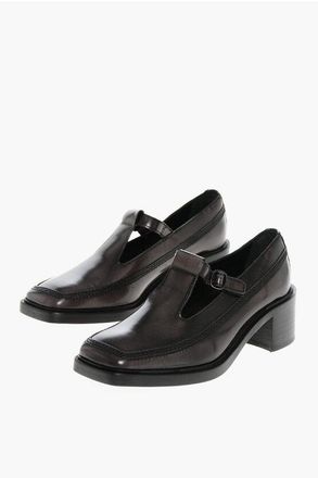 Hereu Leather LLUISA Loafers with Cut Out Detail 5cm size 40