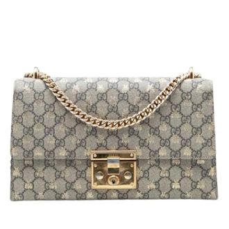 Gucci Pre-owned Shoulder Bags, female, Beige, Size: ONE SIZE Pre-owned Padlock Crossbody