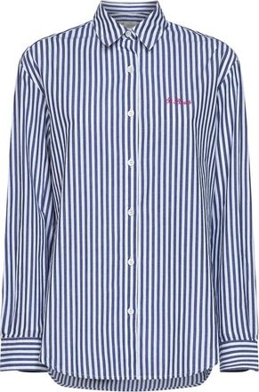 MC2 Saint Barth Brigitte Seersucker Shirt - Dames - Overhemden - Blauw - M - Katoen - Overhemden