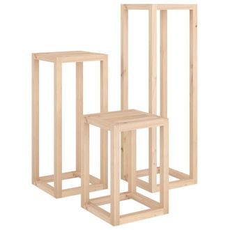 vidaXL Vidaxl - Set De Soportes Para Plantas 3 Piezas Madera Maciza De Pino