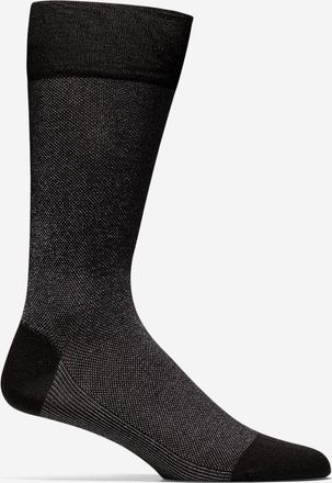 Cole Haan Mens Pique Textured Crew Socks - Black