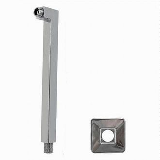 Trade Shop Trade Shop - Braccio Doccia In Ottone Cromato Quadrato Per Soffione Con Rosone 30 Cm 59492