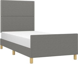 vidaXL Estructura de cama sin colchón tela gris oscuro 90x200 cm Vidaxl