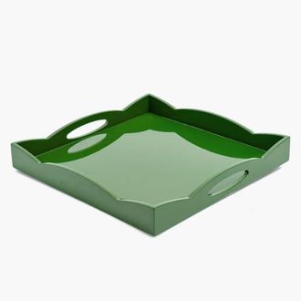 Mrs. Alice Small Olive Lacquer Wave Tray in Green at Nordstrom