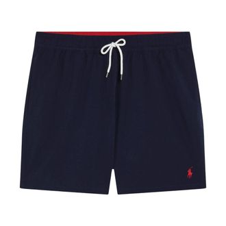 Polo Ralph Lauren Beachwear, male, Blue, Size: XL Traveler Mid Trunk