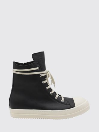 Rick Owens Sneakers alte in pelle di vitello liscia con zip laterale e lacci