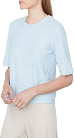 Vince Stripe Relaxed Elbow-Sleeve T-Shirt in Sky/Off White at Nordstrom Rack, Size X-Large