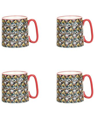 10 Strawberry Street Set Of 4 Bella Mugs: Autum Floral