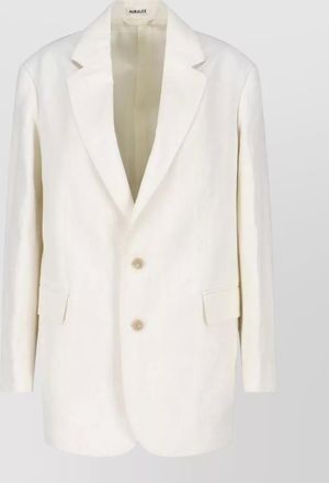 Auralee tailored blazer jacket notched lapel flap pockets