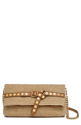 Aim&eacute;e Jagger Clutch in Raffia Latte at Nordstrom