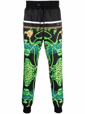 Philipp Plein new-baroque print track pants - men - Cotton/Polyester - M - Black
