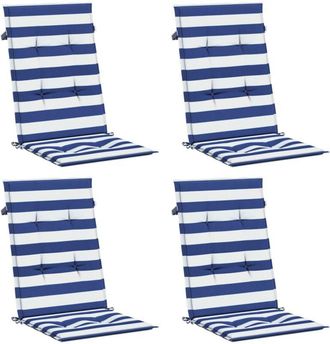 vidaXL Vidaxl - Cojines para sofá de palés 4 uds tela azul y blanco a rayas