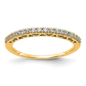 Diamond2Deal 14k Gold Lab Grown Diamond Wedding Band Ring 1/4Ct Clarity- VS Color- G-H