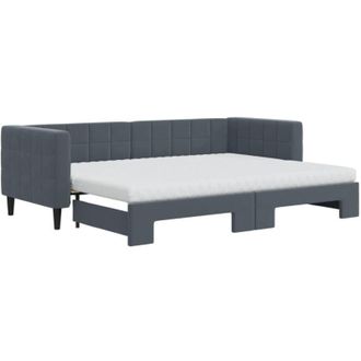 vidaXL Vidaxl - Sof&aacute; Cama Nido Con Colch&oacute;n Terciopelo Gris Oscuro 80x200 Cm