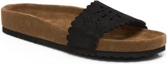 Free People Shore Slide Sandal in Black Suede at Nordstrom, Size 6.5