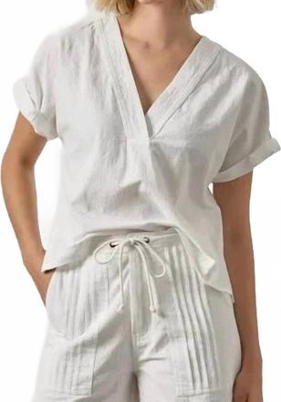 Lilla P Boxy Popover Dolman Top In White