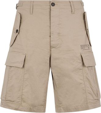 Dsquared2 Cotton Beige Shorts With Flap Pockets