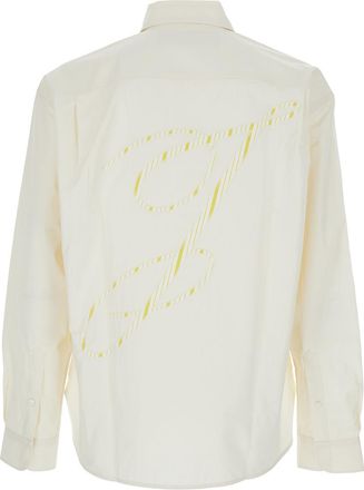 Jacquemus Mens White Shirt With Maxi J Logo Cotton