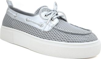 Kenneth Cole Reaction Zelda Boat Shoe in Silver Mesh at Nordstrom Rack, Size 6.5