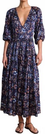 Apiece Apart Santa Cecilia Maxi Dress In Batik Floral Navy