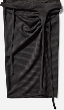 Ottolinger Women s Twisted Pencil Skirt Black Pinstripe