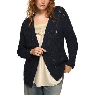 Lucky Brand Mixed Stitch Cardigan in Cadet Navy at Nordstrom, Size X-Small