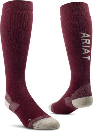 Ariat Mens Country Performance Merino Socks in Tawny Port, Size X-Small/Small, by Ariat