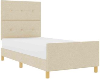 vidaXL Bed Frame with Headboard Cream 80 x 200 cm Fabric vidaXL