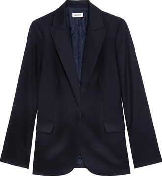Zadig&Voltaire Blazer in lana con bottone singolo - Blu