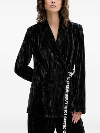 Karl Lagerfeld Blazer met ceintuur - Zwart