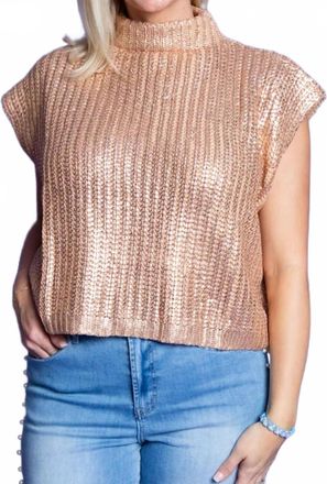 She + Sky Sylvia Sweater In Bronze