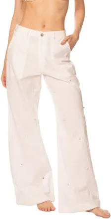 Kibys Shell Tides Becca Wide Leg Pants in Off White at Nordstrom, Size Medium