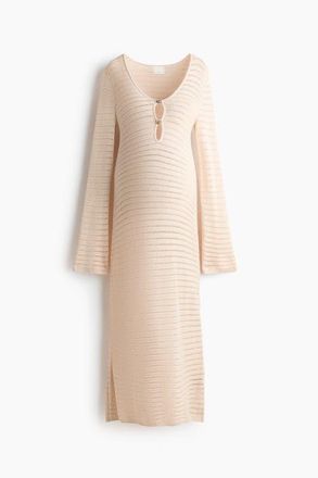 H&M Mama Crochet-look Dress in Light Beige at Nordstrom, Size X-Small