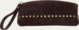 Valentino Garavani Rockstud Suede Wristlet Pochette